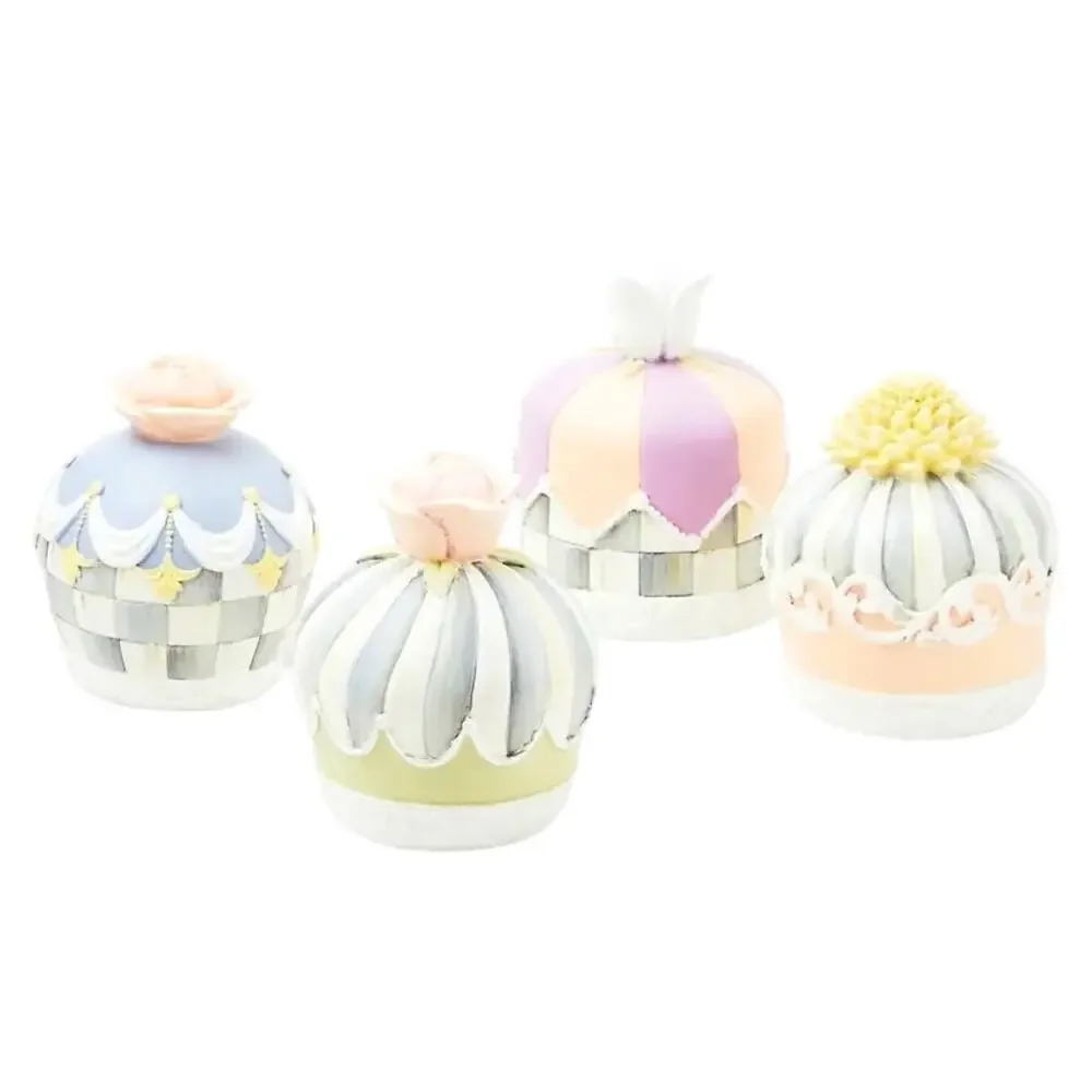 Brand New Mackenzie Childs Cameo Petit Fours, Set of 4 RETIRED